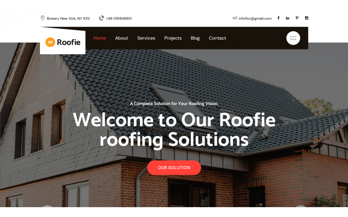 Roofie - HTML-шаблон кровель..